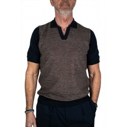 POLO SKYPER BLEU ET MARRON...