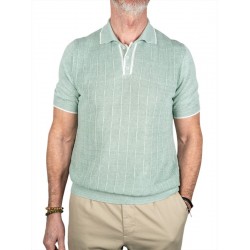 POLO BOUTONNE EN LIN ET COTON