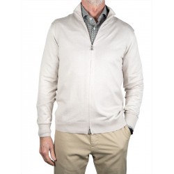 GILET ZIPPE EN SOIE ET COTON