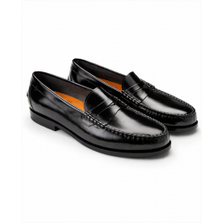 MOCASSIN COLLEGE EN CUIR NOIR
