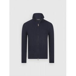 GILET ZIPPE BLEU MARINE EN...
