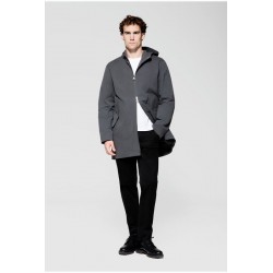 PARKA EN COTON EFFET CIRE GRIS