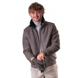 BLOUSON TAUPE EN LAINE AVEC...